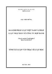 Tóm tắt Luận văn So sánh pháp luật Việt Nam và pháp luật Nhật Bản về công ty hợp danh