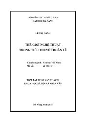 Tóm tắt Luận văn Thế giới nghệ thuật trong tiểu thuyết Đoàn Lê