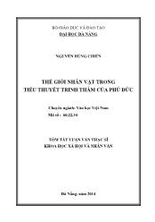 Tóm tắt Luận văn Thế giới nhân vật trong tiểu thuyết trinh thám của Phú Đức