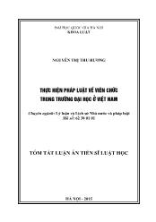 Tóm tắt Luận văn Thực hiện pháp luật về viên chức trong trường đại học ở Việt Nam