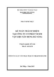 Tóm tắt Luận văn Tổ chức kế toán trách nhiệm tại Công ty Cổ phần Vicem vật liệu xây dựng Đà Nẵng