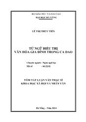 Tóm tắt Luận văn Từ ngữ biểu thị văn hóa gia đình trong ca dao