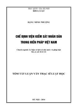 Tóm tăt sLuận văn Chế định viện kiểm sát nhân dân trong hiến pháp Việt Nam