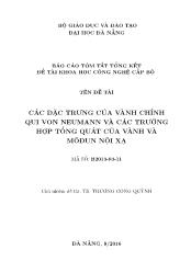 Báo cáo Đề tài Các đặc trưng của vành chính qui Von Neumann và các trường hợp tổng quát của vành và môđun nội xạ