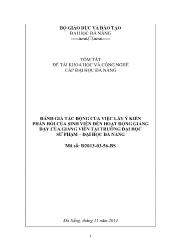 Báo cáo Đề tài Đánh giá tác động của việc lấy ý kiến phản hồi của sinh viên đến hoạt động giảng dạy của giảng viên tại trường Đại học sư phạm – Đại học Đà Nẵng