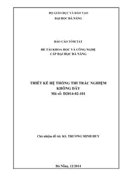 Báo cáo Đề tài Thiết kế hệ thống thi trắc nghiệm không dây