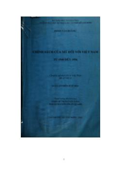 Luận án Chính sách của Mỹ đối với Việt Nam từ 1940 đến 1956