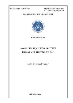 Luận án Động lực học cuốn protein trong môi trường tế bào