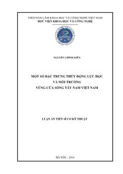 Luận án Một số đặc trưng thủy động lực học và môi trường vùng cửa sông tây nam Việt Nam