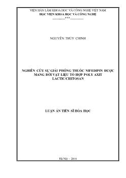 Luận án Nghiên cứu sự giải phóng thuốc nifedipin được mang bởi vật liệu tổ hợp poly axit