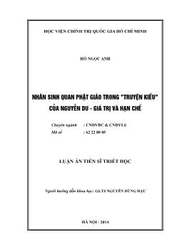 Luận án Nhân sinh quan phật giáo trong 