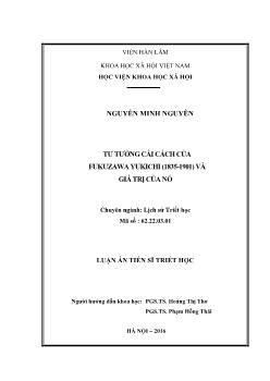 Luận án Tư tưởng cải cách của Fukuzawa Yukichi (1835-1901) và giá trị của nó