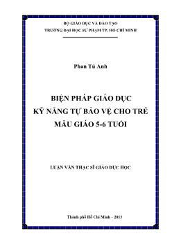 Luận văn Biện pháp giáo dục kỹ năng tự bảo vệ cho trẻ mẫu giáo 5-6 tuổi