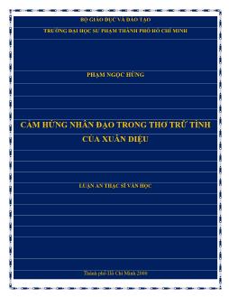 Luận văn Cảm hứng nhân đạo trong thơ trữ tình của Xuân Diệu