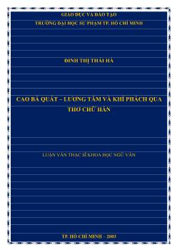 Luận văn Cao Bá Quát – lương tâm và khí phách qua thơ chữ Hán