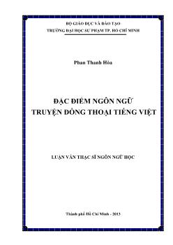 Luận văn Đặc điểm ngôn ngữ truyện Đồng thoại tiếng Việt