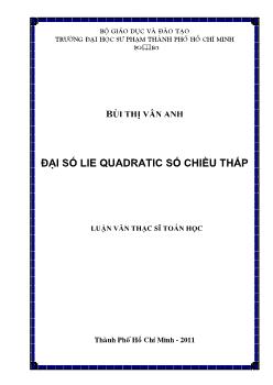 Luận văn Đại số Lie quadratic số chiều thấp