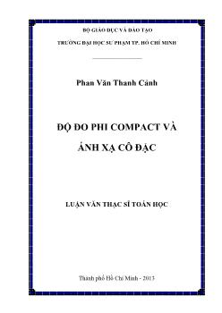 Luận văn Độ đo phi compact và ánh xạ cô đặc