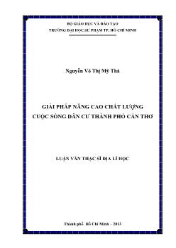 Luận văn Giải pháp nâng cao chất lượng cuộc sống dân cư thành phố Cần Thơ