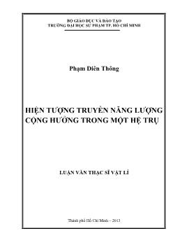 Luận văn Hiện tượng truyền năng lượng cộng hưởng trong một hệ trụ