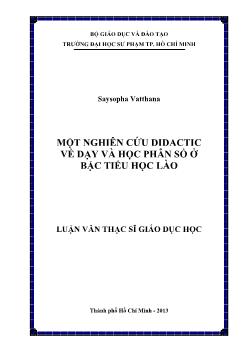 Luận văn Một nghiên cứu Didactic về dạy và học phân số ở bậc tiểu học Lào