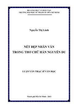 Luận văn Nét đẹp nhân văn trong thơ chữ Hán Nguyễn Du