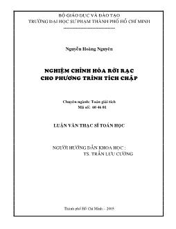 Luận văn Nghiệm chỉnh hóa rời rạc cho phương trình tích chập