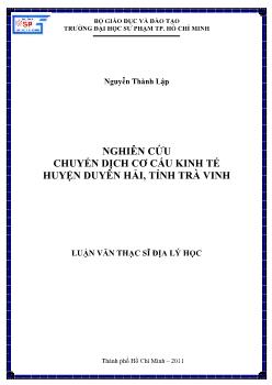 Luận văn Nghiên cứu chuyển dịch cơ cấu kinh tế huyện Duyên Hải, tỉnh Trà Vinh