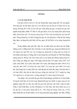 Luận văn Nghiên cứu đa dạng di truyền tập đoàn lúa kháng đạo ôn của Việt Nam bằng chỉ thị SSR