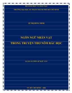 Luận văn Ngôn ngữ nhân vật trong truyện thơ Nôm bác học