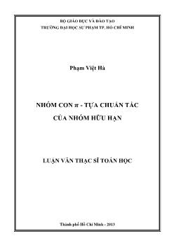 Luận văn Nhóm con 𝝅 - Tựa chuẩn tắc của nhóm hữu hạn