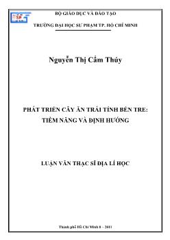 Luận văn Phát triển cây ăn trái tỉnh Bến Tre: tiềm năng và định hướng