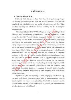 Luận văn Phát triển ngành nghề tiểu thủ công nghiệp ở các phường vùng ven thành phố Huế, tỉnh Thừa Thiên Huế