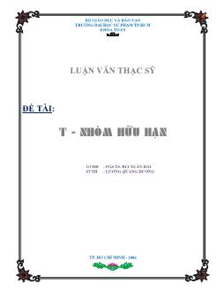 Luận văn T - Nhóm hữu hạn