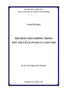 Luận văn Thi pháp chân không trong tiểu thuyết Kawabata Yasunari