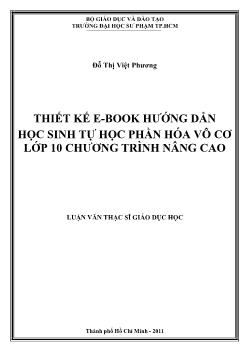 Luận văn Thiết kế e-Book hướng dẫn học sinh tự học phần hóa vô cơ lớp 10 chương trình nâng cao