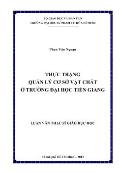 Luận văn Thực trạng quản lý cơ sở vật chất ở trường Đại học Tiền Giang