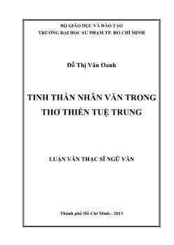 Luận văn Tinh thần nhân văn trong thơ Thiền Tuệ Trung