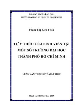 Luận văn Tự ý thức của sinh viên tại một số trường đại học thành phố Hồ Chí Minh