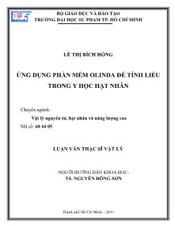 Luận văn Ứng dụng phần mềm Olinda để tính liều trong y học hạt nhân