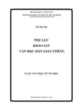 Phụ lục Luận văn Khảo sát văn học dân gian Stiêng