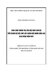 Tóm tắt Luận án Bản lĩnh chính trị của đội ngũ cán bộ tiểu đoàn bộ đội chủ lực quân đội nhân dân Lào giai đoạn hiện nay