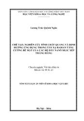 Tóm tắt Luận án Chế tạo, nghiên cứu tính chất quang và định hướng ứng dụng trong tán xạ raman tăng cường bề mặt của các hệ dây nanô silic xếp thẳng hàng