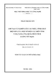 Tóm tắt Luận án Chế tạo và nghiên cứu cấu trúc, tính chất điện hóa của một số điện cực biến tính vàng nano, ứng dụng phân tích lượng vết Hg(II)