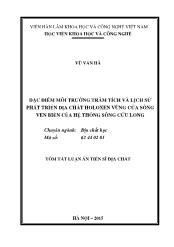 Tóm tắt Luận án Đặc điểm môi trường trầm tích và lịch sử phát triển địa chất Holoxen vùng cửa sông ven biển của hệ thống sông Cửu Long