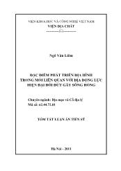 Tóm tắt Luận án Đặc điểm phát triển địa hình trong mối liên quan với địa động lực hiện đại đới đứt gãy Sông Hồng