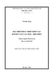 Tóm tắt Luận án Đặc ĐIểm phát triển kiến tạo đới đứt gãy Lai Châu - Điện Biên