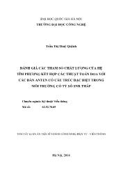 Tóm tắt Luận án Đánh giá các tham số chất lượng của hệ tìm phương kết hợp các thuật toán DOA với các dàn anten có cấu trúc đặc biệt trong môi trường có tỷ số SNR thấp