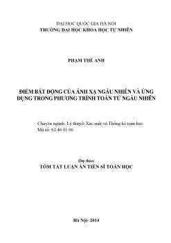 Tóm tắt Luận án Điểm bất động của ánh xạ ngẫu nhiên và ứng dụng trong phương trình toán tử ngẫu nhiên