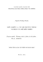 Tóm tắt Luận án Điều khiển H∞ các hệ phương trình vi phân có trễ biến thiên
